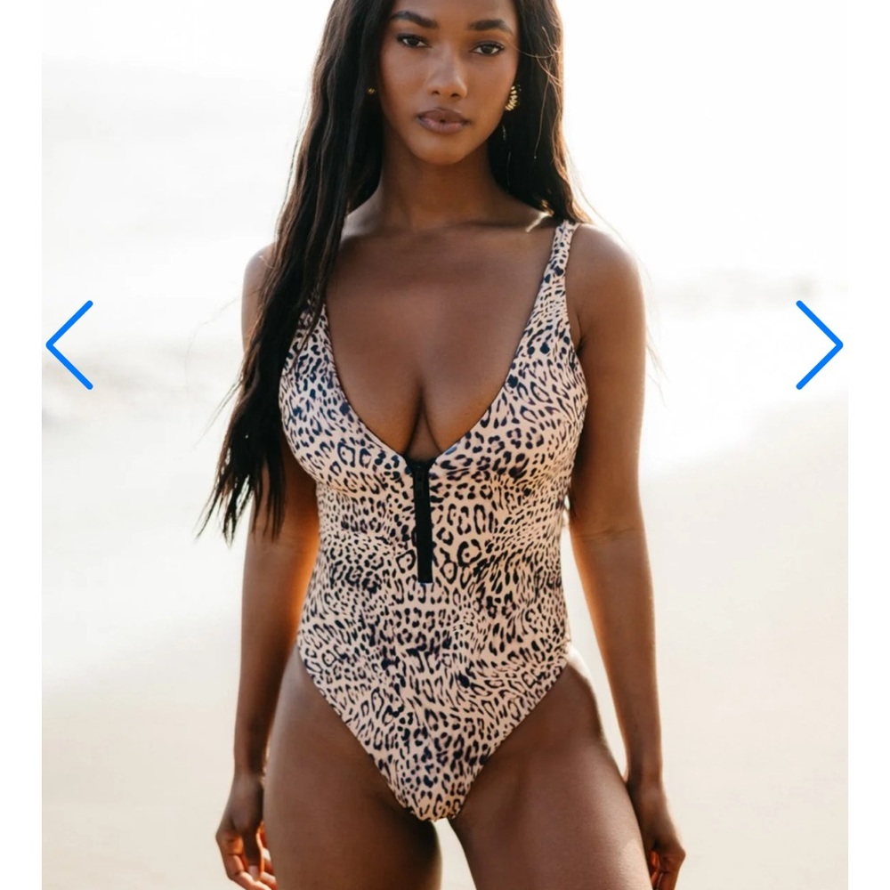 Leopard Carmen one piece. New with tags